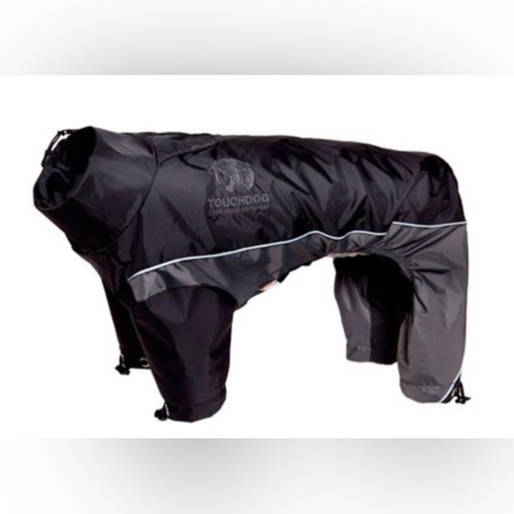 Touchdog Quantum-Ice Full-Bodied Adj 3M Reflective Dog Jacket-Blackshark Tech..